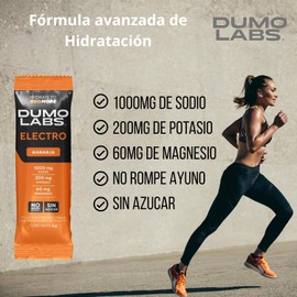 DUMO ELECTRO Electrolitos Orales en polvo sin azucar Suplemento Premium para Hidratación con Sodio, Potasio y Magnesio Electrolitos para Energía, Rendimiento y Recuperación Naranja 30 Porciones (30 pack, Naranja)