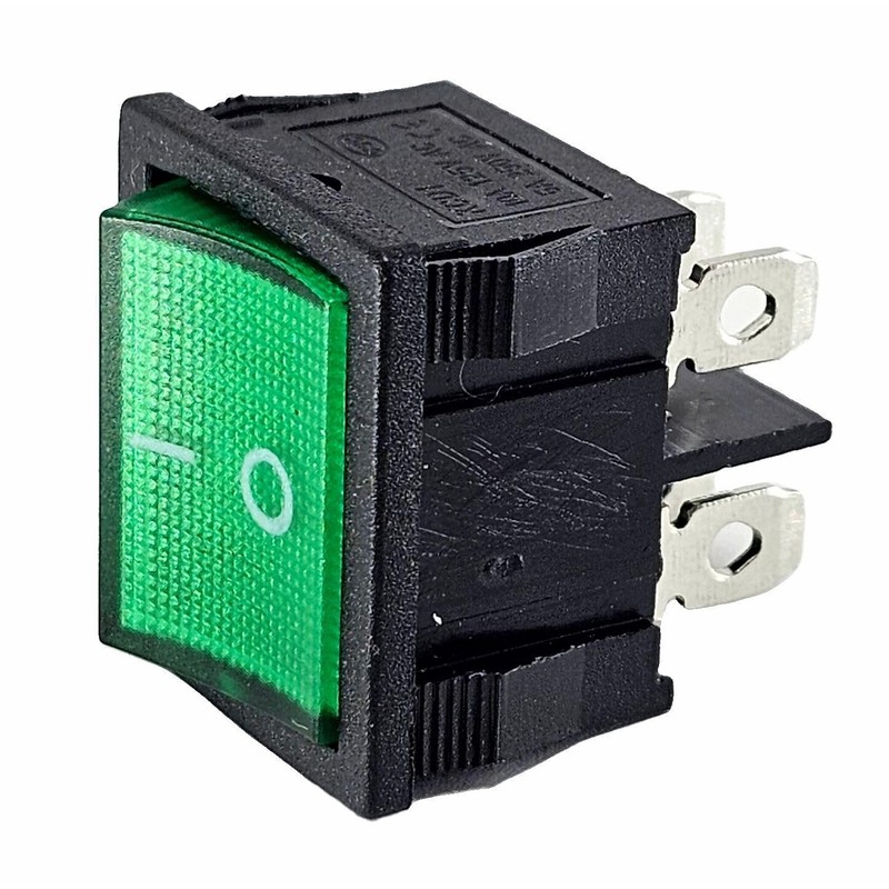 Rocker Switch Green Rocker 4 Pin 6A 250VAC Device Switch,