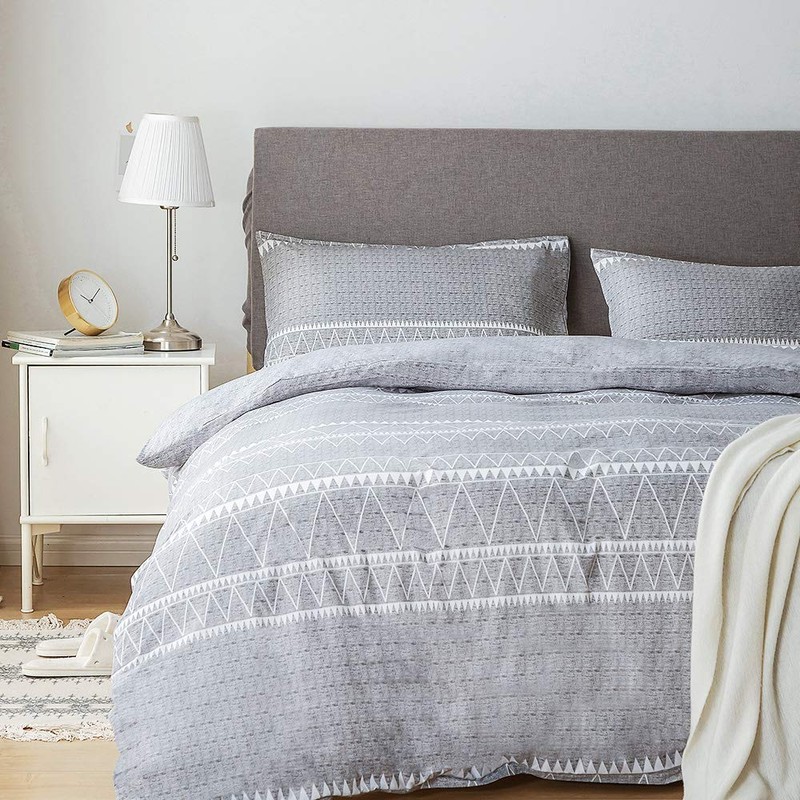 Lekesky Duvet Cover Double Size, Comforter Covers with Chic Triangle