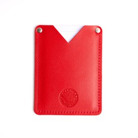Slim Leather Card Holder Wallet – Minimalist Design for Cards and Cash, Compact and Stylish for Men and Women (Red)