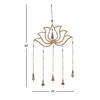 Deco 79 Eclectic Mango Wood Lotus Windchime with Bells, 15"L