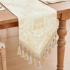 TOPLUXE Table Runner with Tassels, Jacquard Table Runner for Dining