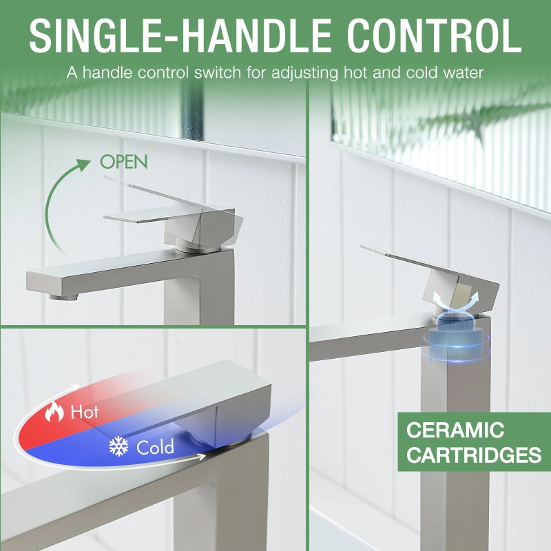 Single Handle Bathroom Faucet Single Hole with Pop up DrainSurface