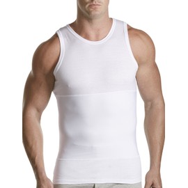 Harbor Bay by DXL Men's Big and Tall Shapewear Tank T-Shirt White 4XL