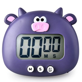 Cute Digital Kitchen Timer, Small Timers Cartoon Animal Shape Digital Kitchen Countdown Timer Stopwatch Timer Cooking Timer(06)