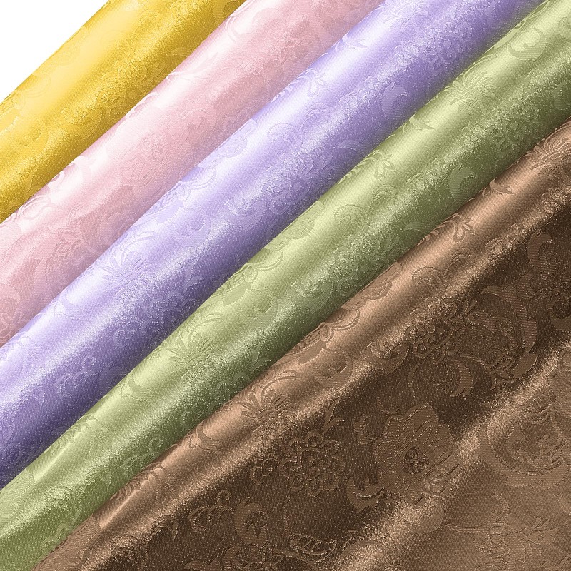 KKJIAF Light Pink Satin Jacquard Fabric 5 Yard, 60 Inch