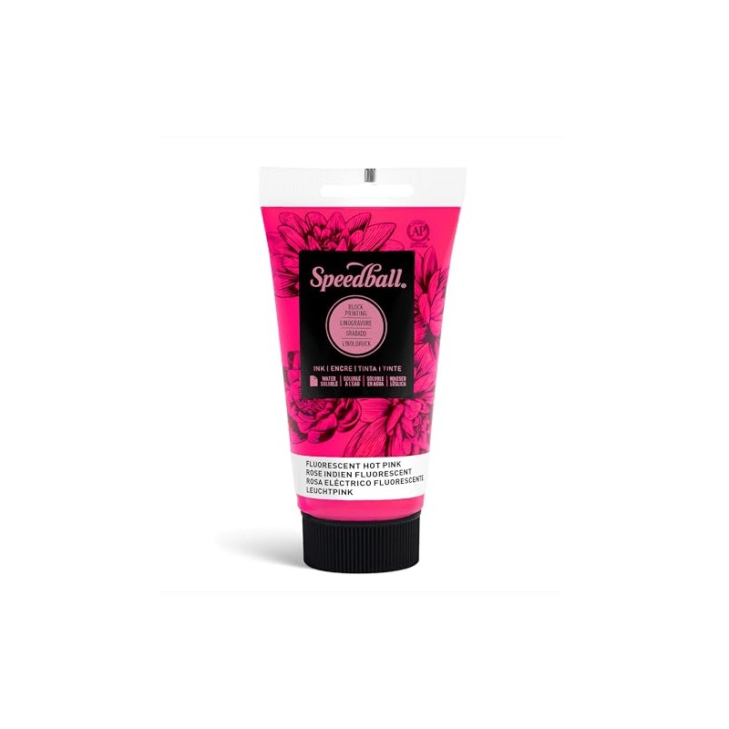 Speedball Inchiostro solubile in acqua, 75 ml, rosa acceso, per