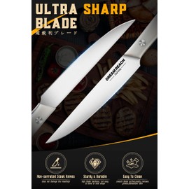 Dream Reach Steak Knife Set - Steak Knives Set of 8 Japanese Stainless Steel Sharp Dishwasher Safe Gifts for Men Women