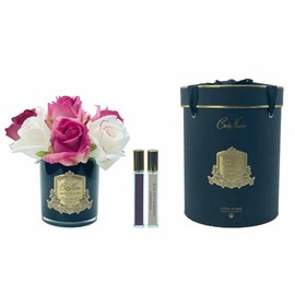 Cote Noire-Premium Rose Bud Bouquet Mixed Magenta & Blush Dark Glass