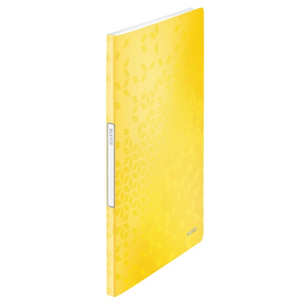 Leitz A4 Display Book, 20 Pockets, 40 Sheet Capacity, Transparent Pockets, Yellow, WOW Range, 46310016