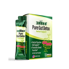 Pure Gut Detox - Colon Cleanse Cleanser Detox Cleanse Gut Cleanse for Women Men with Senna, Cascara Sagrada, Digestive Enzymes, Probiotic Blend and Prebiotic - Bloating and Constipation Relief