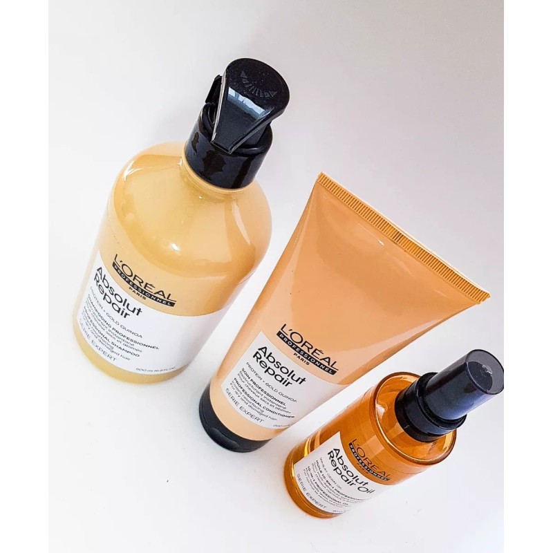 Loreal Absolut Gold Repair Shampo + Acondicionador + Aceite