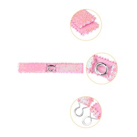Allegra K Womens Glitter Skinny Stretchy Waist Belts Sequins Decor Elastic Belts for Dresses Pink 64cm/25.19"
