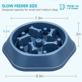 UPSKY Slow Feed Dog Bowl Anti-Choking Slower Eating Puzzle Bowl for Small to Medium Breed Dogs, Polypropylene Material, 5.4 Ounces