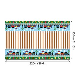 CC HOME 1 Pack Train Plastic Tablecloth 54 x 87 Inch Long Rectangular Table Cover for Buffet,Birthday Party Holiday Dinner,Picnic or Tablecloth for Kitchen Event Use