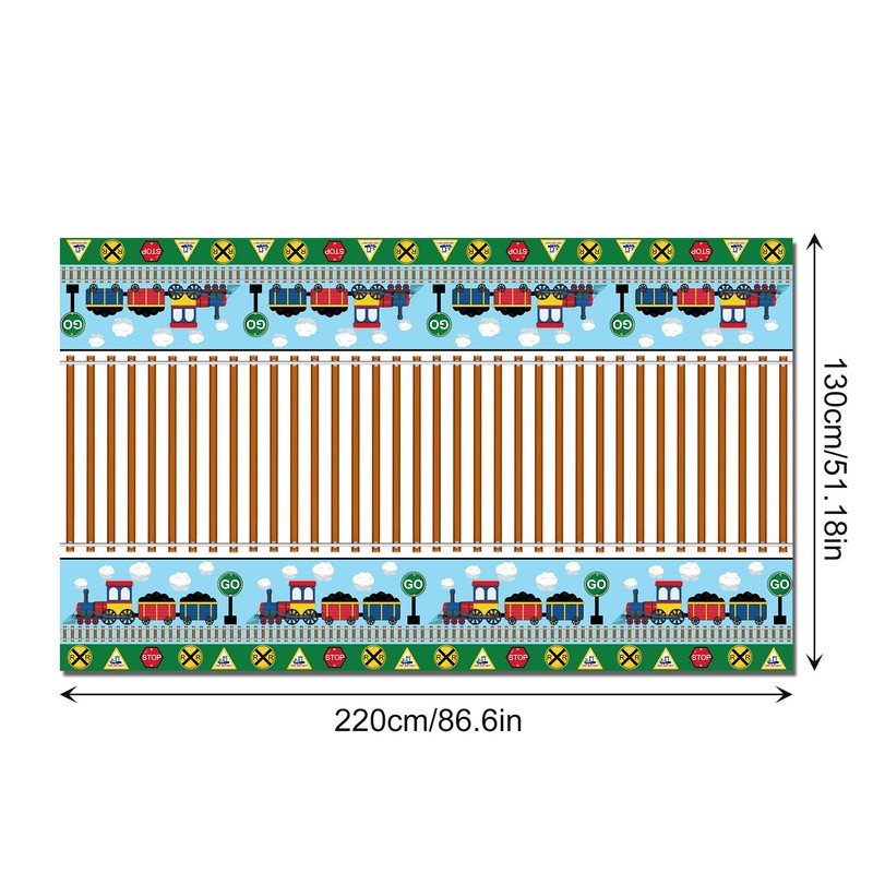 CC HOME 1 Pack Train Plastic Tablecloth 54 x 87