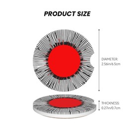 2PCS Japenes Sun Ceramic Car Coasters for Cup Holders - Retro Aesthetic Abstract Sunset Sunrise Design - Absorbent Drink Coasters - Unique Auto Accessories for Women and Men