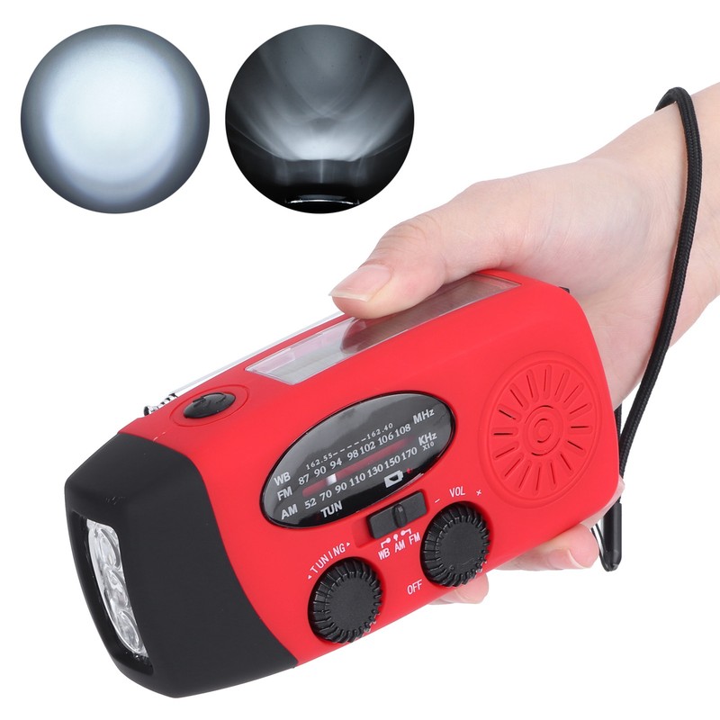 QQT088 ABS Solar Energy Emergency Multifunction Hand Crank Radio Support