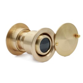 Guangstar Safety Security One Way Front Door Viewer with 220 Degree Angle, Heavy Duty Peephole made by Brass with Privacy Cover, Gold, Pack of 1