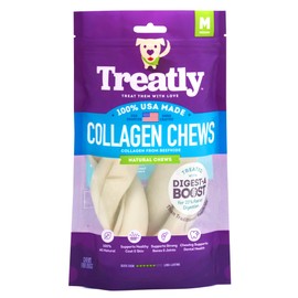 Treatly USA Collagen Twist 6-7" Dog Chew Treats - Natural Flavor, 2 Count/1 Pack