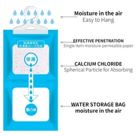 Hanging Moisture absorber Bags (12 Pack) - 12.5 Oz, Fragrance-Free Dehumidifier Bags, Moisture Absorber for Closet, Bathroom, Storage, Kitchens, Basement, Laundries, Spaces, Studies, Boats, RVs