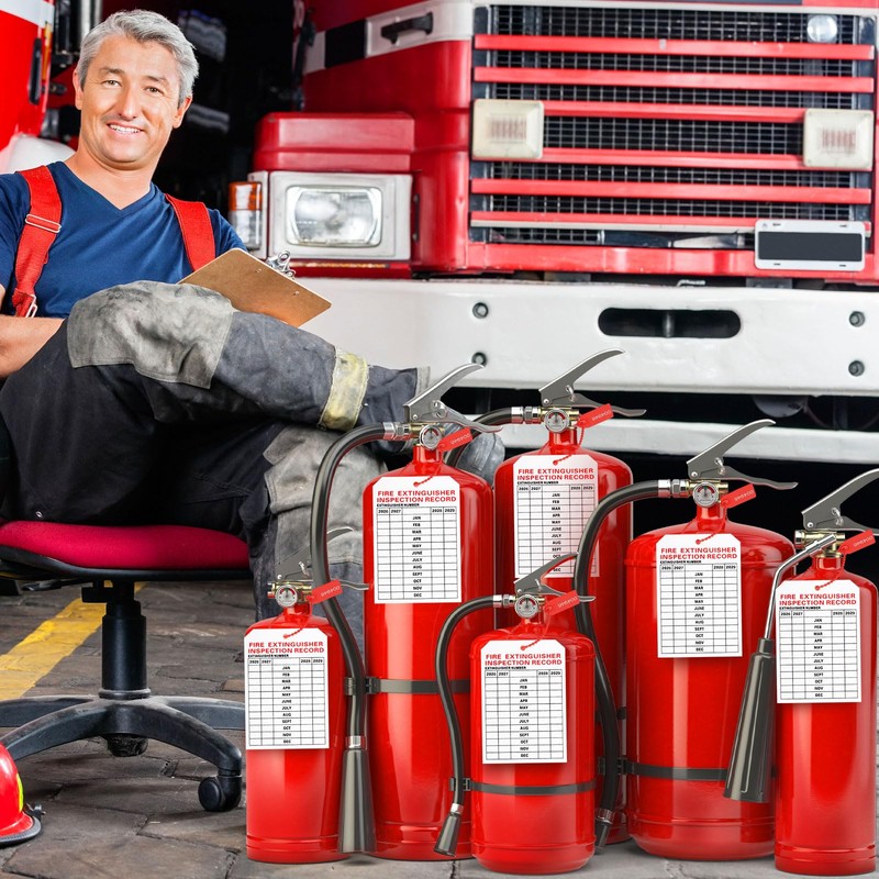 Chunful 101 Pieces Monthly Fire Extinguisher Inspection Tags 2026 to