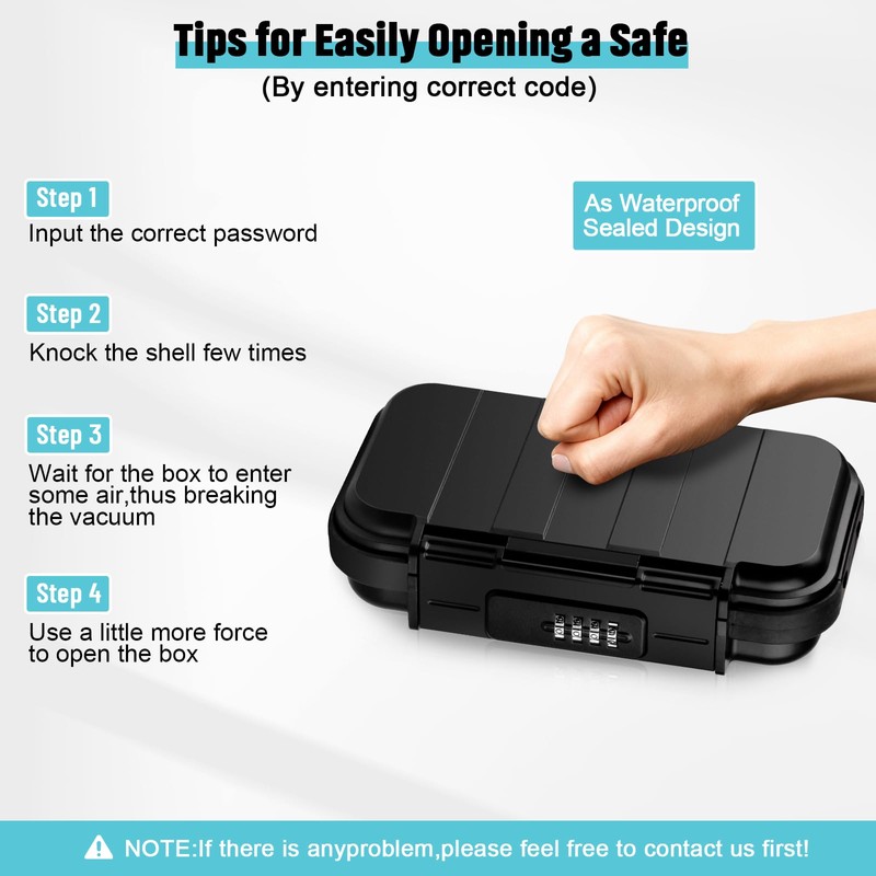 HUANLANG Portable Safe Lock Box with Combination Lock Mini Beach