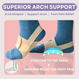 Caredgitz Arch Support Sleeve, w/Removable Arch Pads, Arch Support Brace for Plantar Fasciitis Relief, Arch Support Bands with Support Inserts, Arch Wrap for Fallen Arch & Flat Feet, Non Slip