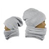 Alkato Unisex Beanie Hat and Scarf Set Plain, grey mixed,