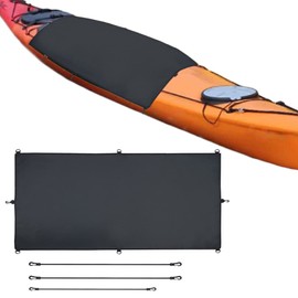 FCOUIID Kayak Cockpit Drape Cover with Hook Holes - 600D Heavy Duty Waterproof Spray Skirts Protector Case Water Sport Accessories (43"x29")