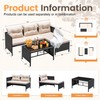 Devoko Outdoor Patio Furniture 3-Piece Rattan Waterproof Outdoor Sectional Sofa