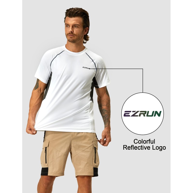 Camisetas de natación para hombre, con protección solar UV 50+,