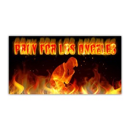 BAVAHA [7.5"x3.75",] Pray for Los Angeles California Sticker Thank You Firefighters Sticker LA Wildfires 2025 Bumper Sticker Disaster Relief Vinyl Decal for Car, Truck, Windows, Laptop, Vehicle