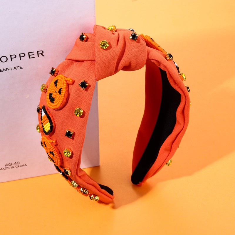 PHALIN Diadema anudada de Halloween para mujer (naranja)
