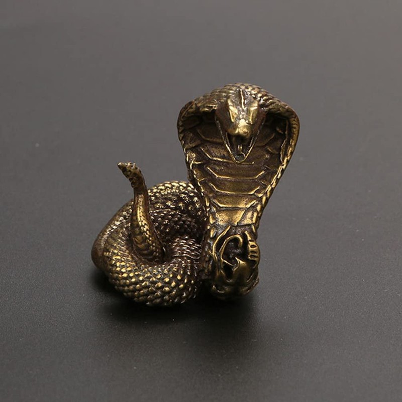 Toddmomy Brass Cobra Snake Statue Cobra Snake Sculpture Cobra Figurine