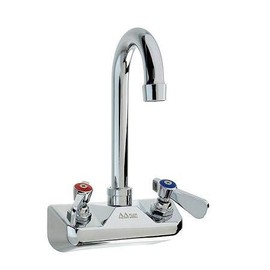 GSW AA-410G 4" Wall Mount No Lead Faucet w/3-1/2" Swivel Gooseneck Spout