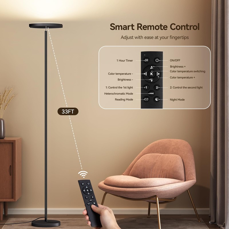 SUNMORY Floor Lamps for Living Room, 28W Bright LED Floor