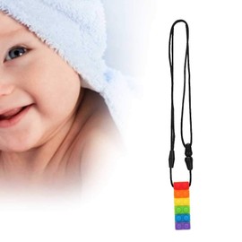 Collar de silicona para masticar mordedor: perfecto para autistas, TDAH, SPD, niños con motor oral, niños, niños y niñas (resistente, duradero)(amarillo)