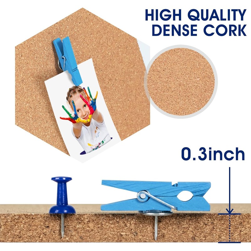 Square Cork Bulletin Board Tiles - SVOPY 8Pack Extra Thick