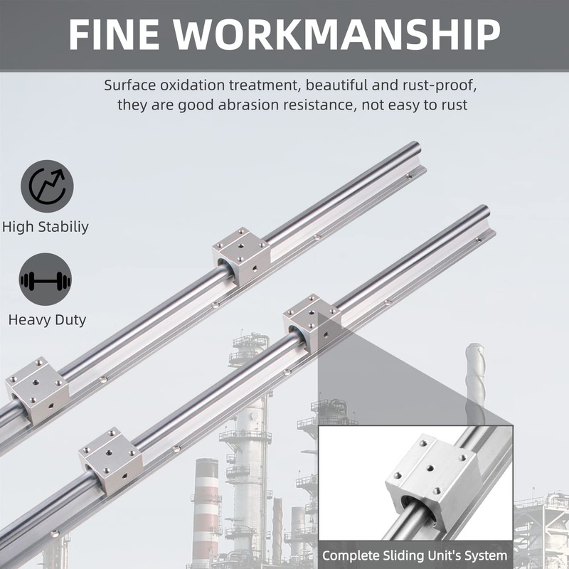ANWOK Linear Rails and Bearings Linear Rail Guide 2X SBR12-1000mm