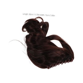 minkissy Claw Clip Ponytail Extension for Women Curly Wavy Soft Synthetic Hairpiece Natural Deep Brown Easy to Attach Comfortable Fit for Daily and Special Occasions