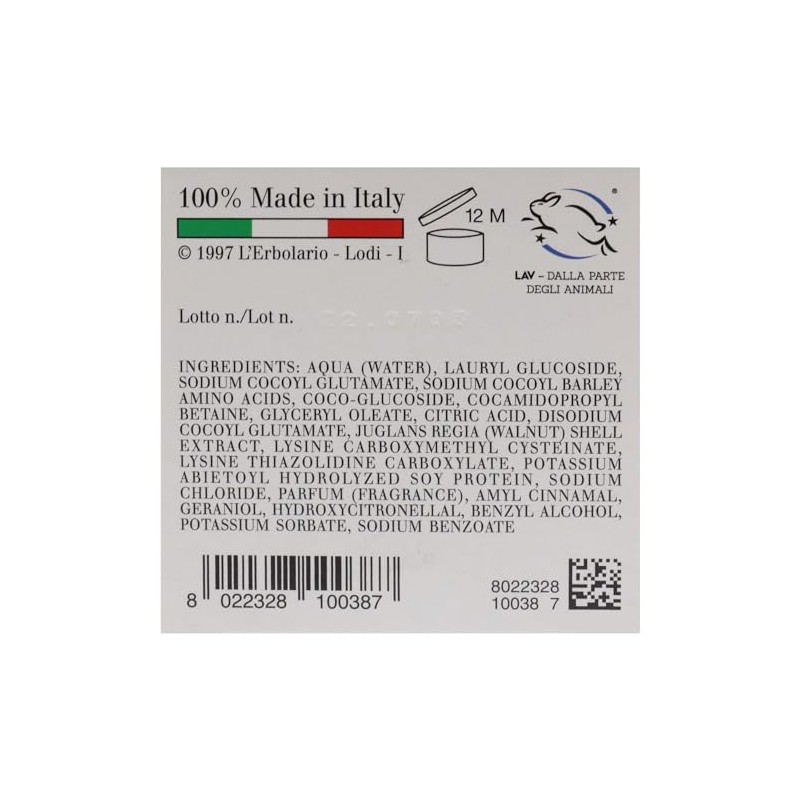 LErbolario L'erbolario walnut shampoo - balancing shampoo for hair and