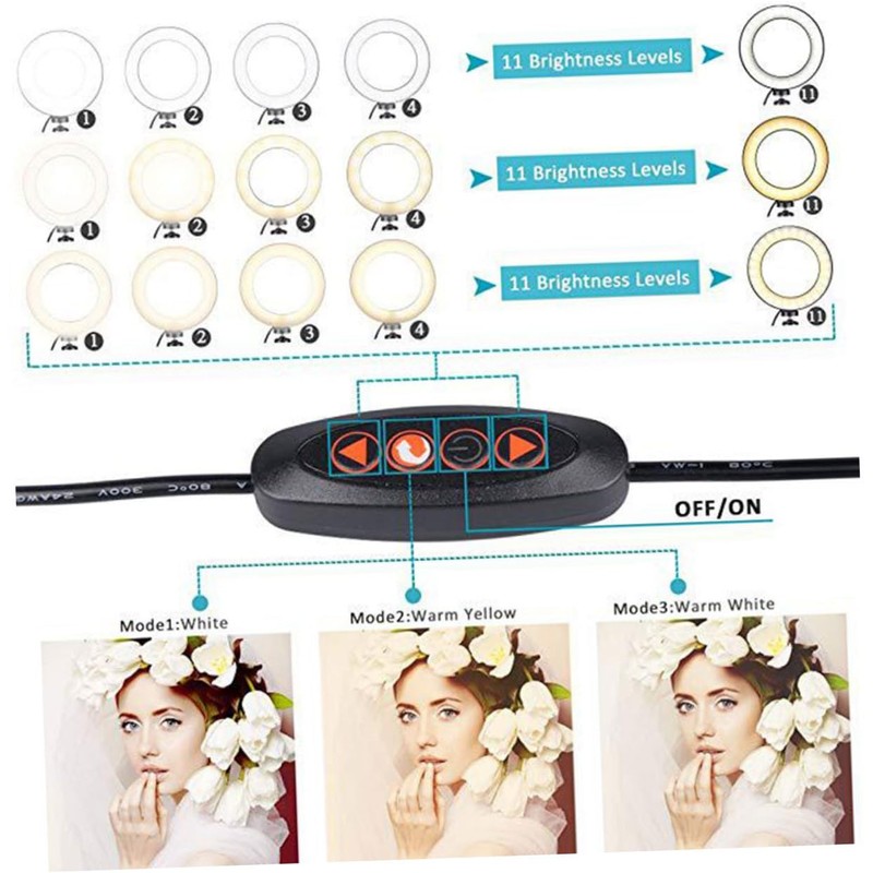 jojofuny Dimmable Tripod Stand Phone Holder for Live Streaming Video
