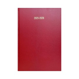 2025-2026 Academic Diary A5 Day a Page Appointment Mid Year Organiser Student Teacher Planner (Red)
