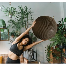 ART pinecone Handmade Cotton Rope Yoga Ball Chair Cover, Exercise, Birthing, Stability, Fitness, Balance, and Pilates Ball Cover (65 cm/26" Brown)