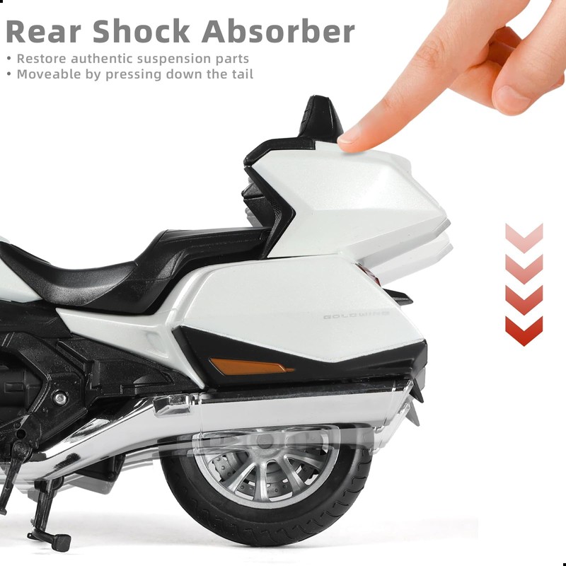 Risopen 1:12 Motorcycle Model Compatible for Honda Goldwing Alloy Diecast