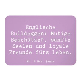 Mr. & Mrs. Panda Magnet Spruch Englische Bulldogge - Geschenk, Bulldoggenliebe, optimale Erziehung, sanfte Seelen, Hunderassen Geschenk,