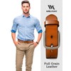 WOLFANT Men's 1.5" Top Full Grain Leather Belt in Gift