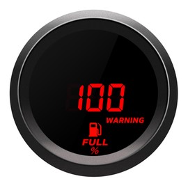 BREADEEP 2''/52MM Car Fuel Gauge Kit, Meter Digital Display Fuel Level Gauge, Blue Led Fuel Tank Meter 240-33Ohm Universal 12V for Car RV Boat Motorcycle Truck Vehicle Automotive (Red Light)
