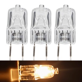 meeeyya 3Pcs 120V 20W Halogen Light Bulbs Replacement Compatible with LG Microwave, G8 Bi-Pin Base - Compatible with LG 6912A40002E 6912A40002A 6912A40002F 6912A40002D